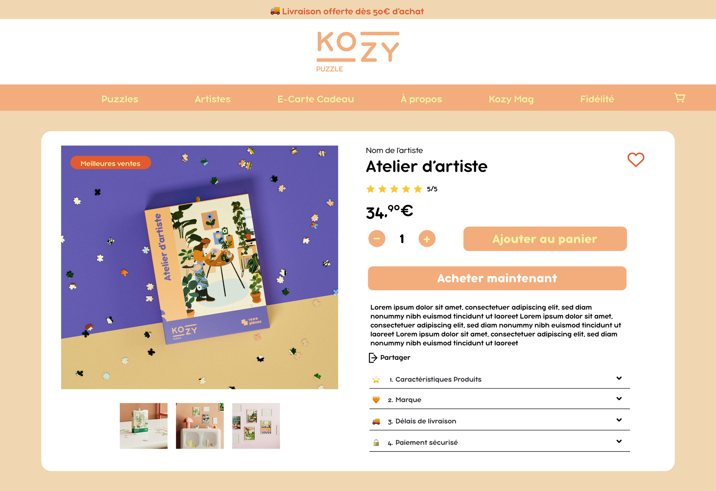 Kozy site web
